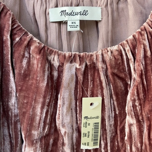 Madewell Blush Crusted Velvet Ruffle Tank - Picture 4 of 13